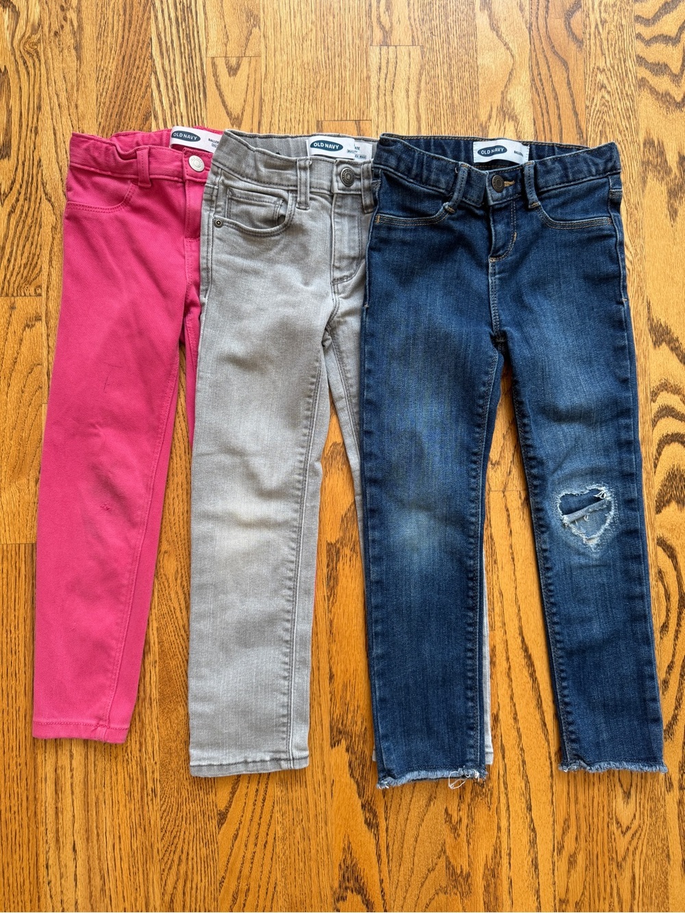 Old Navy Girls Skinny Adjustable Denim Jeans ~ 5T ~ Bundle Lot of 3 Pairs